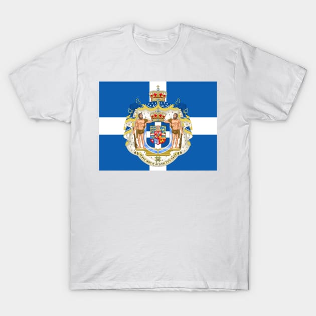 Kingdom of Greece coat of arms flag T-Shirt by AidanMDesigns